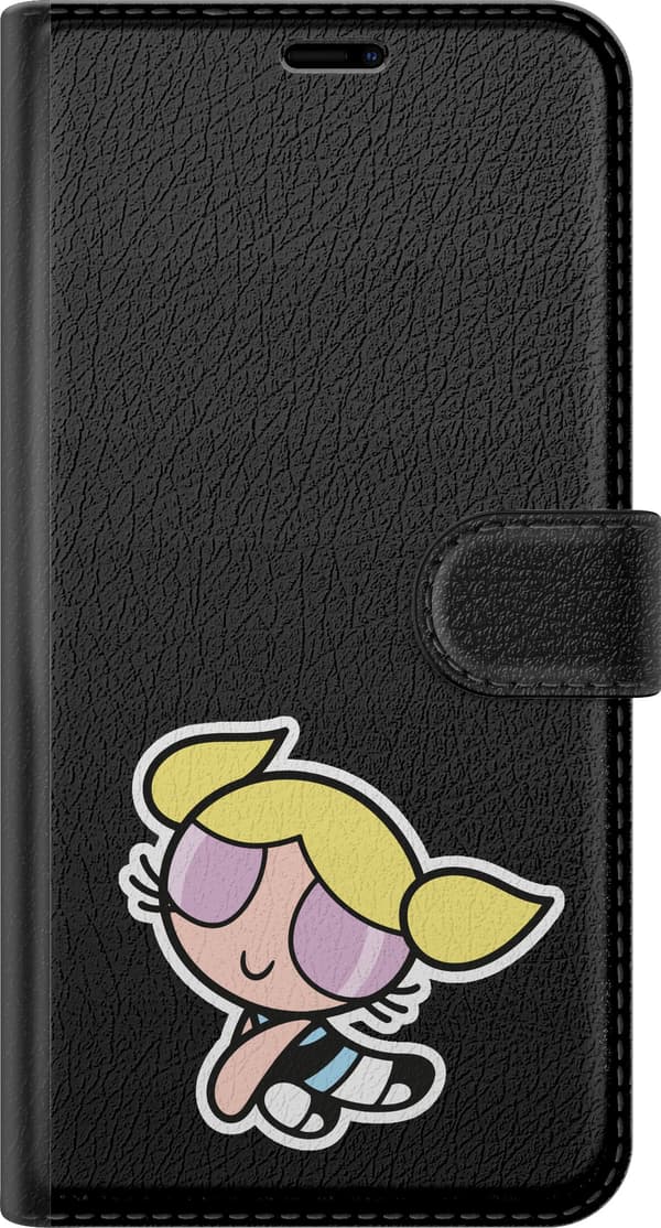 Kompatibel Tegnebogsetui til Apple iPhone 8 Plus Blonde hårtotter - Blåt motiv med blond superheltinde med lukkede øjne. blå