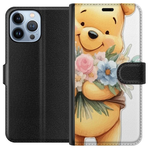 Apple iPhone 13 Pro Max Tegnebogsetui Nalle Puh med blomster -