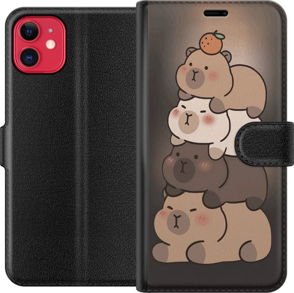 Kompatibelt Lommeboketui til Apple iPhone 11 Capybara Kawaii Søt Dyrefigur