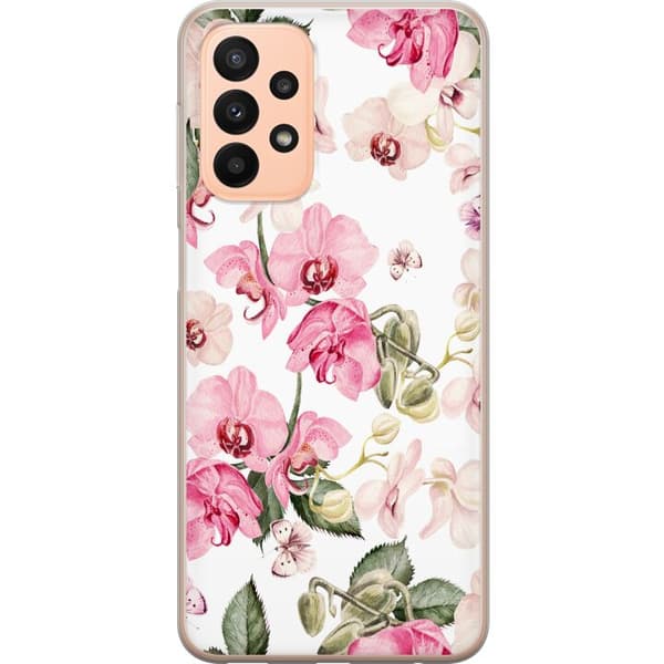 Kompatibelt Mobildeksel til Samsung Galaxy A23 Rosa blomster