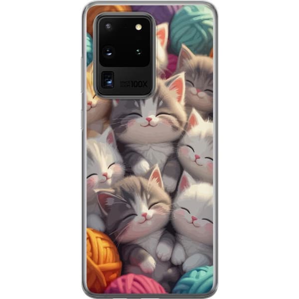 Kompatibelt Mobildeksel til Samsung Galaxy S20 Ultra Sovande kattungar beige