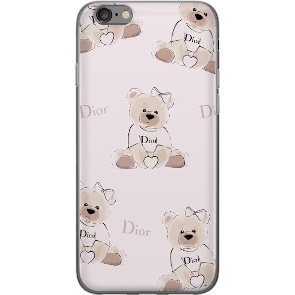 Apple iPhone 6s Gennemsigtig cover Teddy Dior Vibes - luksuriøs bamse i modetil