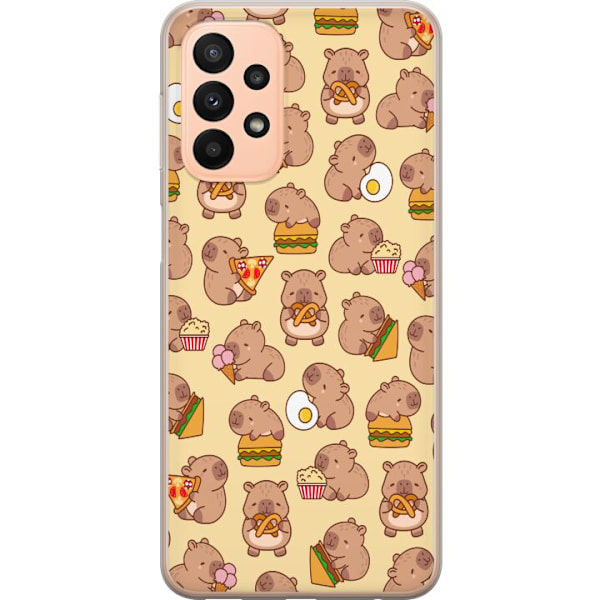 Samsung Galaxy A23 Genomskinligt Skal Kawaii capybara mobilskal med flera söta figurer