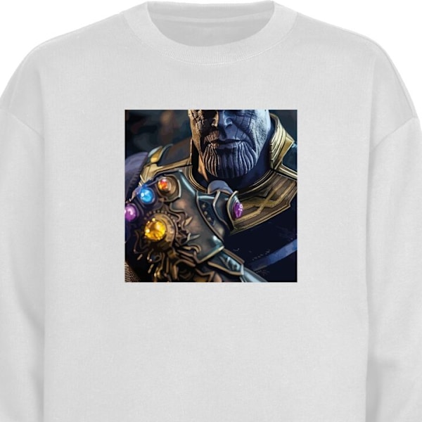 Sweatshirt for Voksen | Klassisk Collegegenser Thanos Marvel hvit L