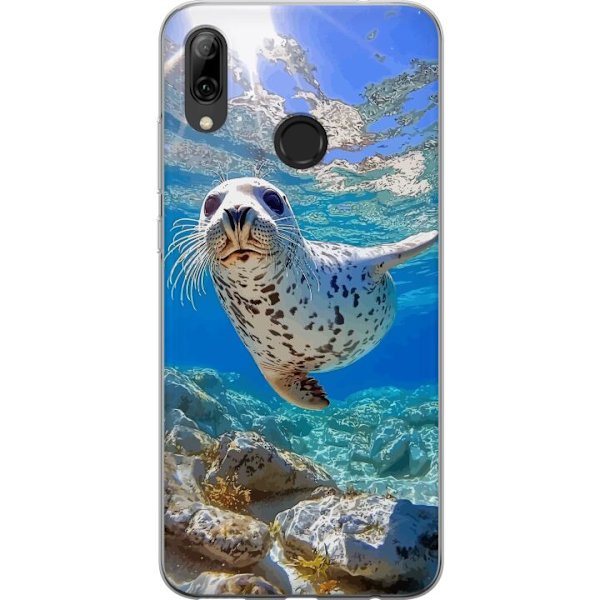 Huawei P smart 2019 Genomskinligt Skal Säl Hav Simmande Djurmotiv Natur Vattenmotiv Blå Design Marint Tema Populärt Motiv Djurliv