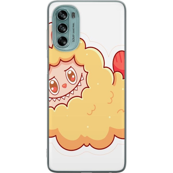 Motorola Moto G62 5G Läpinäkyvä kuori Labubu Pesukarhu Pop Mart Hahmo Keräilyesine Söpö Suunnittelu Suosittu Teema Taideteos Leikkisarja