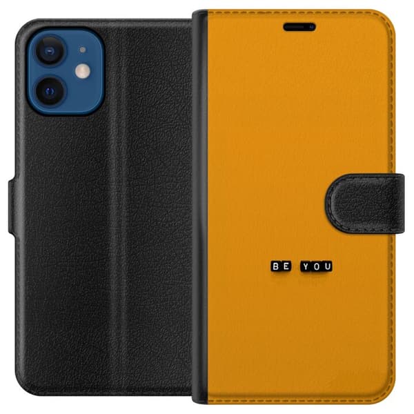 Kompatibelt Plånboksfodral till Apple iPhone 12 Be You text orange