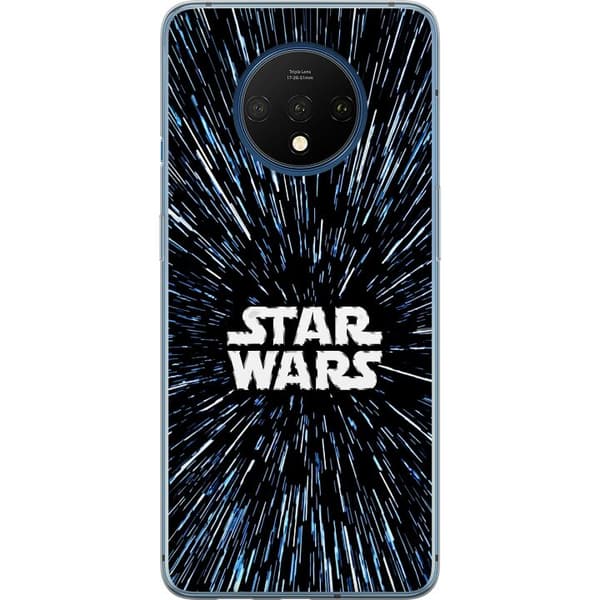 Kompatibel Mobilcover til OnePlus 7T Star Wars-logo med hyperspace-stjerner i ikonisk sci-fi-design sort