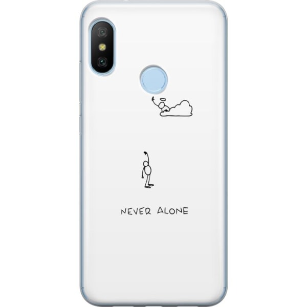 Xiaomi Mi A2 Lite Läpinäkyvä kuori Ei koskaan yksin