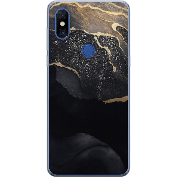 Xiaomi Mi Mix 3 Genomskinligt Skal Svart guld abstrakt