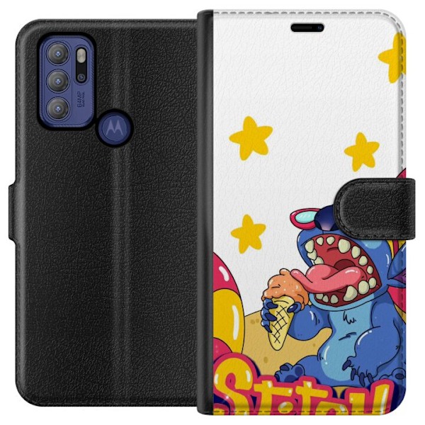 Motorola Moto G60S Lompakkokotelo Stitch Glass