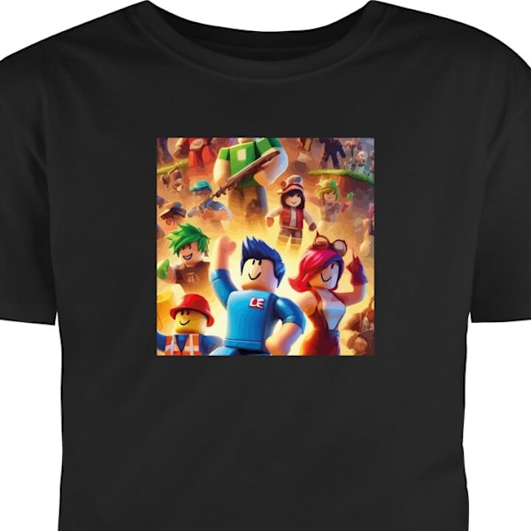 Barn-T-shirt | Bekväm T-shirt för Barn Roblox svart 9-11 År