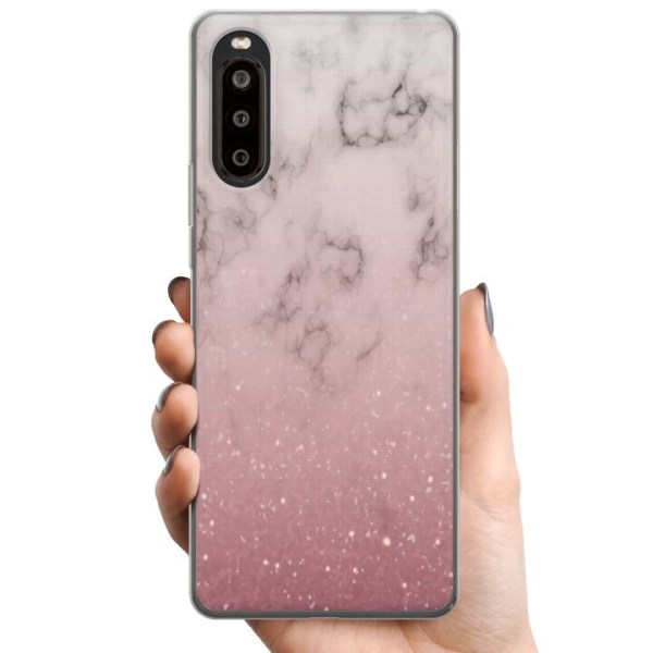 Sony Xperia 10 II TPU Mobilcover Blødt Pink Marmor