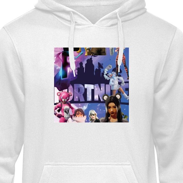 Barn-Hoodie | Mjuk Huvtröja för Barn Fortnite vit 9-11 År