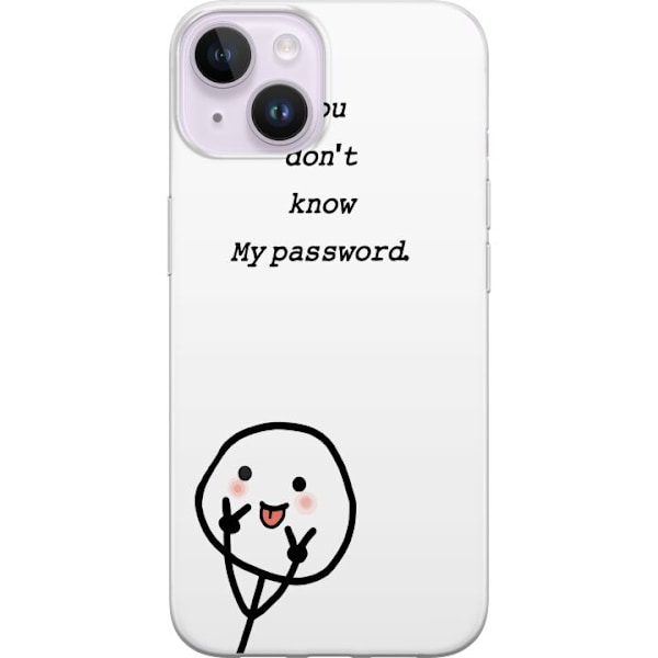 Apple iPhone 14 Plus Genomskinligt Skal You Don’t Know My Password – edgy textmotiv med attityd