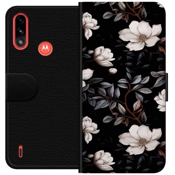 Kompatibel Tegnebogsetui til Motorola Moto E7 Power Blomster
