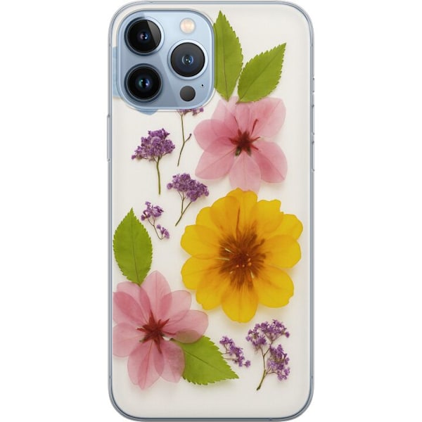 Kompatibelt Mobildeksel til Apple iPhone 13 Pro Max Pressede blomster