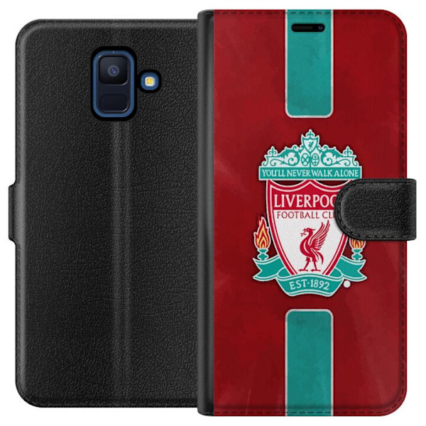 Samsung Galaxy A6 (2018) Tegnebogsetui Liverpool FC - Klassisk Fodboldstolthed i Rødt