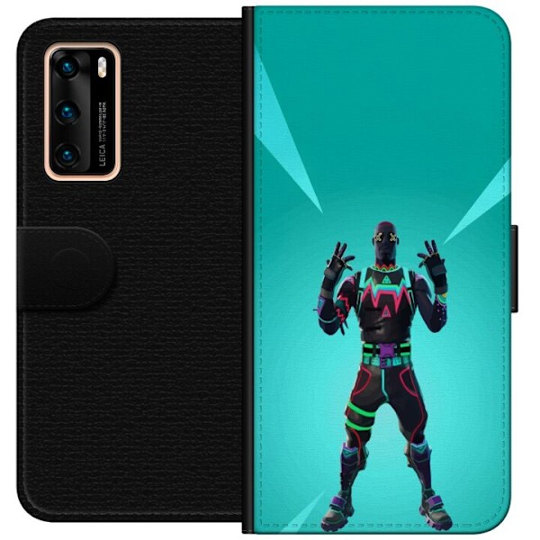 Huawei P40 Tegnebogsetui sort ridder fortnite