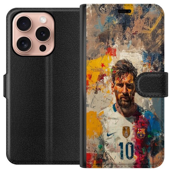 Apple iPhone 16 Pro Lompakkokotelo Messi Art