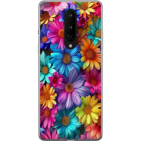 OnePlus 8 Genomskinligt Skal Gerbera Blommor Färgglad Dekor Blommotiv Populärt Heminredning Färg Rik Väggkonst Design