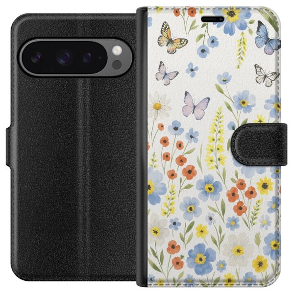 Google Pixel 9 Pro XL Tegnebogsetui Sommerblomster