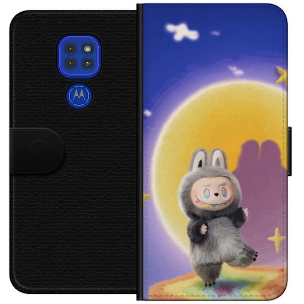 Motorola Moto G9 Play Lompakkokotelo Labubu Neon Pop - Neonvä