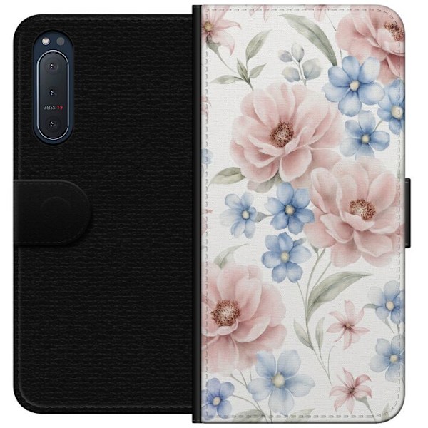 Sony Xperia 5 II Tegnebogsetui Romantiske blomster