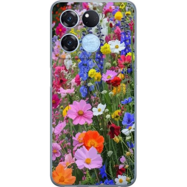 OnePlus Ace Racing Genomskinligt Skal Blommigt mobilskal med somrig äng och naturmotiv