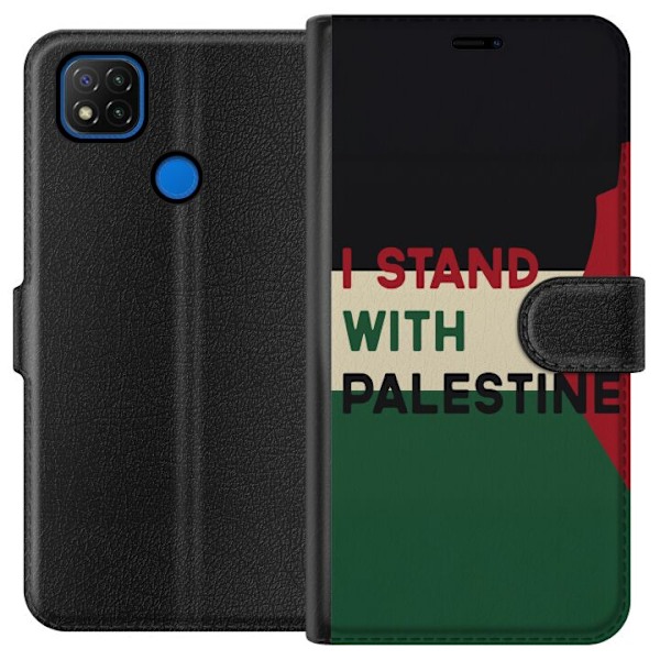 Xiaomi Redmi 9C Plånboksfodral Stand with Palestine – solidaritetsdesign med starkt budskap