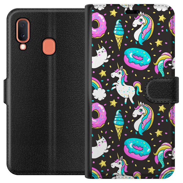 Samsung Galaxy A20e Tegnebogsetui Unicorn