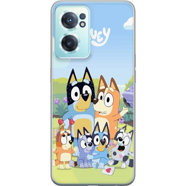 OnePlus Nord CE 2 5G Läpinäkyvä kuori Bluey puhelinkotelo koko perheen kanssa värikkäässä suunnittelussa