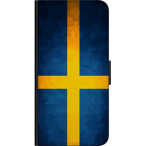 Kompatibelt Lommeboketui til Xiaomi Redmi Note 8 Pro  Svenska flaggan blå