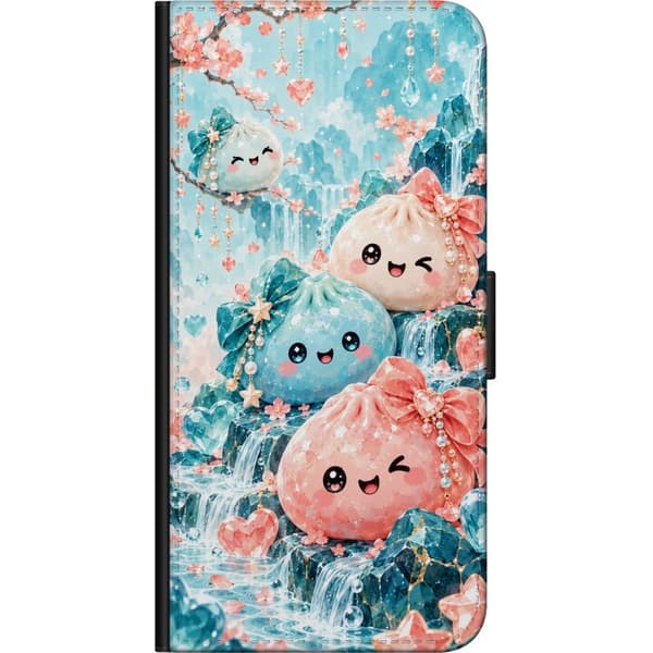 Kompatibelt Lommeboketui til Xiaomi Redmi Note 9 4G Vannfallsvenner turkis