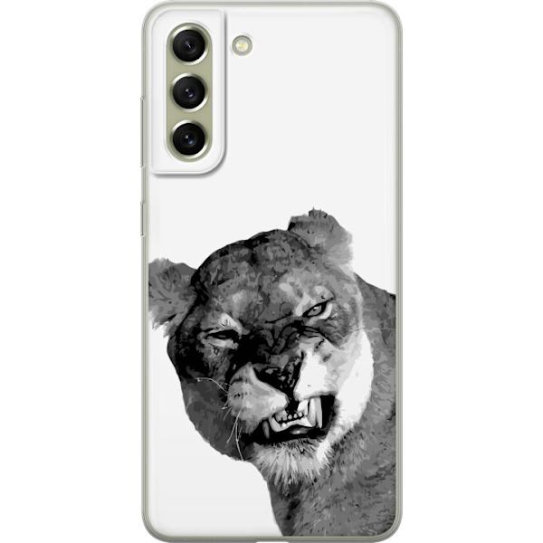 Samsung Galaxy S21 FE 5G Genomskinligt Skal Lejon Konst Artistiskt Djurmotiv Afrikanskt Stil Djungel Känsla Grafiskt Motiv Hemdekor Djurtema