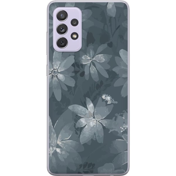 Samsung Galaxy A52s 5G Genomskinligt Skal Blommor Grå / Blå