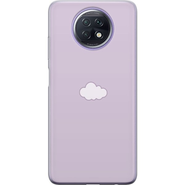 Xiaomi Redmi Note 9T Genomskinligt Skal Lila Moln – minimalistiskt moln på lila bakgrund