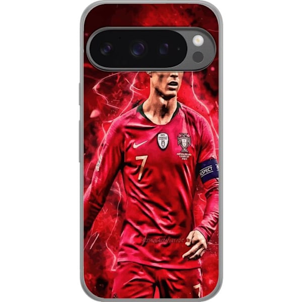 Google Pixel 9 Pro XL Genomskinligt Skal Ronaldo Skills – CR7 Design för Äkta Supporters