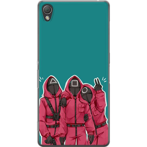 Sony Xperia Z3 Genomskinligt Skal Squid Game Karaktärer Grafisk Design Seriefigurer Populär TV Motiv Asiatisk Stil Spännande Trend