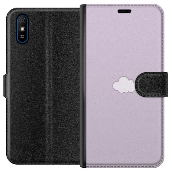 Xiaomi Redmi 9A Plånboksfodral Lila Moln – minimalistiskt moln på lila bakgrund