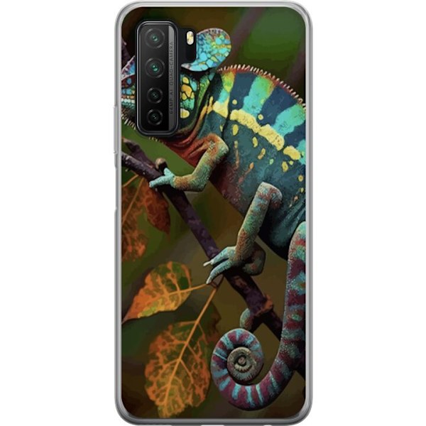 Huawei P40 lite 5G Läpinäkyvä kuori Lisko Graafinen Streetwear Suunnittelu Eläinmalli Moderni Kaupunkityyli Suosittu Motiivi Luova Taide Trendi