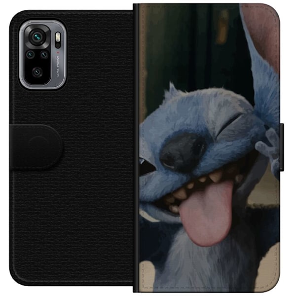 Xiaomi Redmi Note 10S Tegnebogsetui Stitch Sød Alien - Blå F