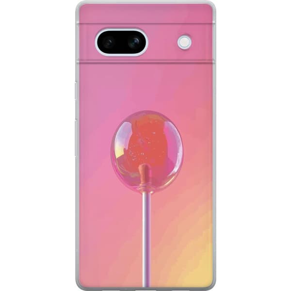 Kompatibel Mobilcover til Google Pixel 7a Blank lyserød pinde mod blød pastelbaggrund pink