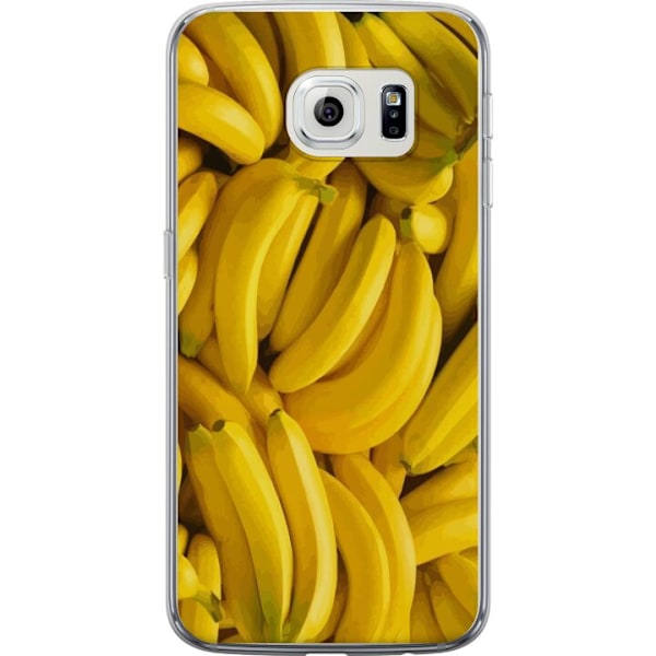 Samsung Galaxy S6 edge Genomskinligt Skal Banana Pattern – lekfullt mönster med gula bananer