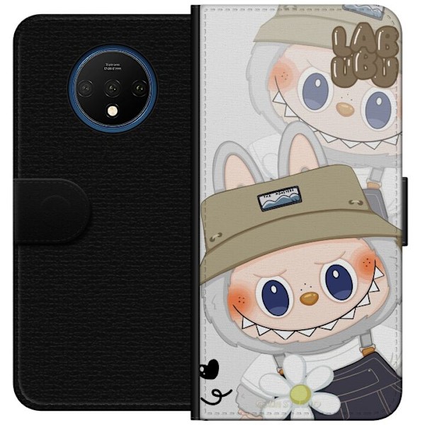 OnePlus 7T Tegnebogsetui Labubu Minimal Mood - Enkel og stilre