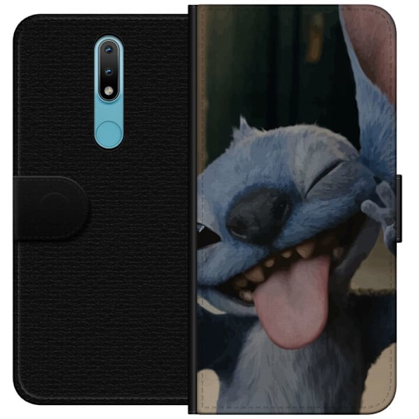 Nokia 2.4 Tegnebogsetui Stitch Sød Alien - Blå Favorit fra Y