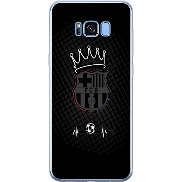 Samsung Galaxy S8+ Genomskinligt Skal FC Barcelona Emblem Fotboll Motiv Blå Röd Klubbmärke Katalonien La Liga Fans Populärt Ikoniskt