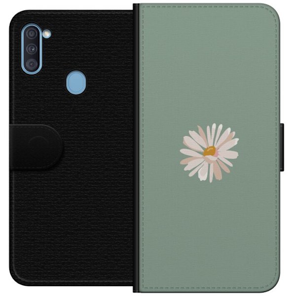Samsung Galaxy A11 Lompakkokotelo Vihreä Minimalikukka - tyyl