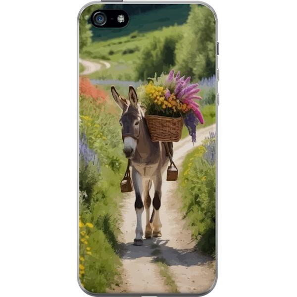 Apple iPhone 5 Genomskinligt Skal Åsna Djurmotiv Rolig Design Naturmotiv Populär Dekor Humor Grafiskt Djurtema Exotiskt