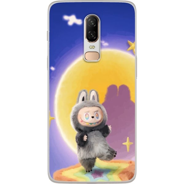 OnePlus 6 Läpinäkyvä kuori Labubu Neon Pop - Neonväri pop-